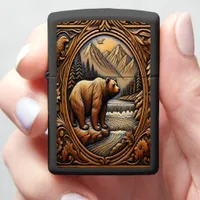 Elegant Leather-Looking Bear by River Zippo Lighter