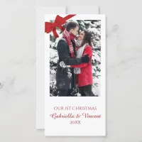 Red Bows First Christmas Together Photo Card