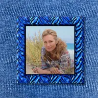 Colorful Blue Photo Frame Button