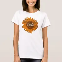 Orange Sunflower Bride Wedding T-Shirt