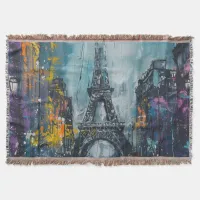 Paris Fashion Night Throw Blanket