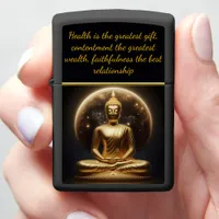 Moonlit Golden Buddha. AI art Zippo Lighter