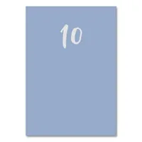 Dusty Blue Modern Minimalist Wedding Table Number