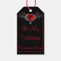 Goth Heart with Bat Wings Personalized Gift Tags