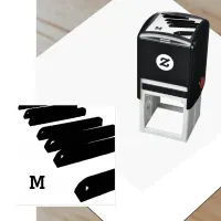 Piano Keys Music Instrument Monogram Initial Self-inking Stamp