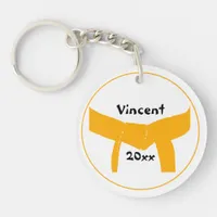 Martial Arts Orange Belt Keychain