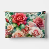 Whimsical Rose Pattern Accessory Pouch