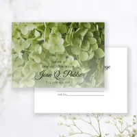 Green Hydrangea Floral Share a Memory Funeral  Note Card