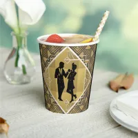 Art Deco Roaring 20's Couple New Year's Eve Party Paper Cups