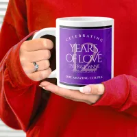 Elegant 12th Silk Wedding Anniversary Celebration Giant Coffee Mug