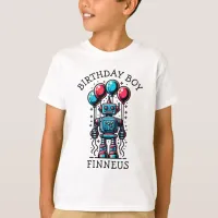 Robot Themed Birthday Boy T-Shirt
