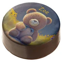 Teddy bear in a meadow, cute custom  chocolate covered oreo