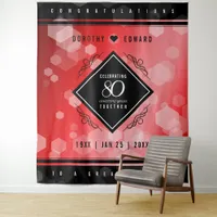 Elegant 80th Ruby Wedding Anniversary Celebration Tapestry