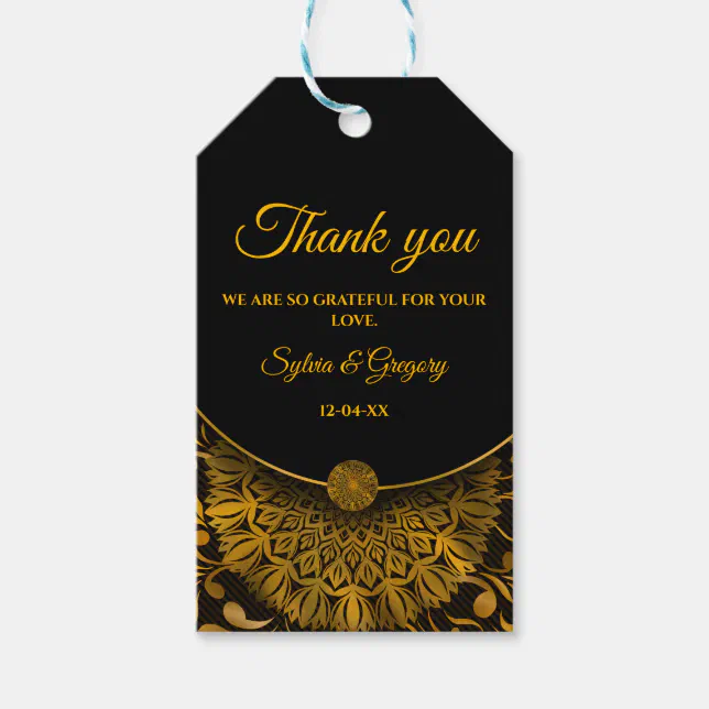 Traditional ethnic yet stylish gold like mandala gift tags