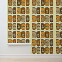 Retro Pop Art Beer Cans Man Cave Wallpaper