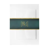 Moonlight Romance Wedding Emerald Green ID881 Invitation Belly Band