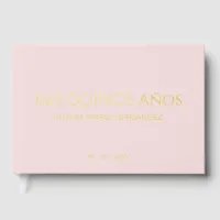 Elegant Modern Blush Quincea&#241;era Foil Guest Book