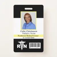 RN Registered Nurse Name Photo Badge Scanner Code