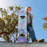 Disco balls in pastel rainbow colors - 3D optics   Skateboard