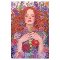 *~* Freckle Woman SC4 Esoteric Goddess Floral Metal Print