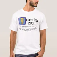 Jeremiah 29:11 Blue Illuminated Letter Bible Quote T-Shirt