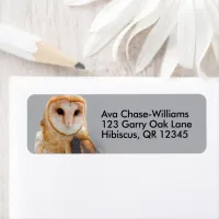 Vignetted Serene Barn Owl Label
