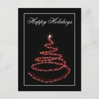 Red Christmas Tree Corporate Holiday Postcard