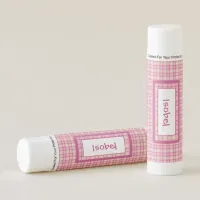 CUSTOMIZABLE Bubblegum Pink Plaid Lip Balm