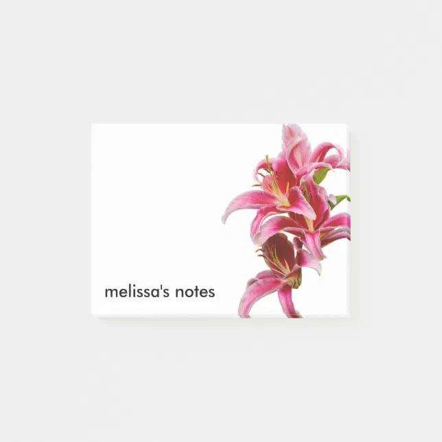 Elegant Pink Oriental Lilies Post-it Notes