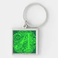 Monarchia Green  "A" Keychain