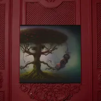 I Spy With My Big Eye - Surreal Tree AI Art Poster