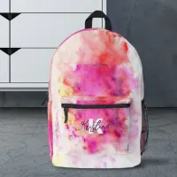 Abstract Artistic Watercolor Vivid Colors Custom Printed Backpack