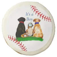 It's a Boy, Baseball Themed Boy's Baby Shower Labs Sugar Cookie