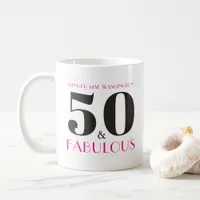 Personalized 50 and Fabulous Birthday Party Mug