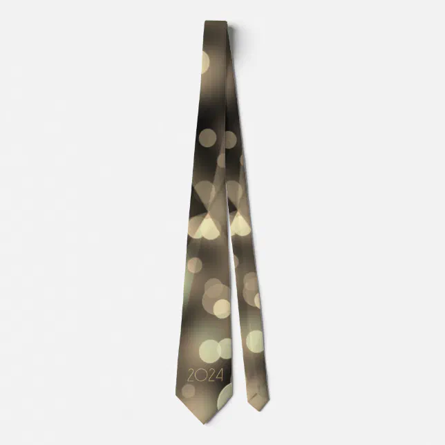 2024 new year with golden bubbles neck tie