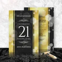 Elegant 21st Brass Wedding Anniversary Celebration Invitation