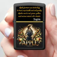 Harvesting Apples at Dusk in a Serene Orchard Zippo Lighter