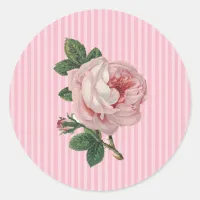 Pink Vintage Rose Stickers