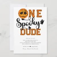 One Spooky Dude Basketball Boys Rad Kids Birthday Thank You Card