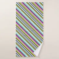 Colorful Diagonal Stripe Pattern Bright Modern Bath Towel Set