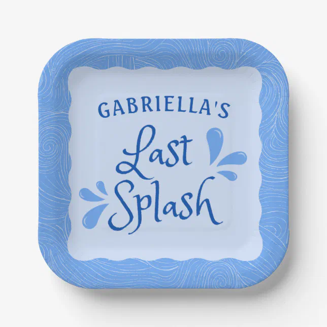 Fun Personalized "Last Splash" Bachelorette Party  Paper Plates