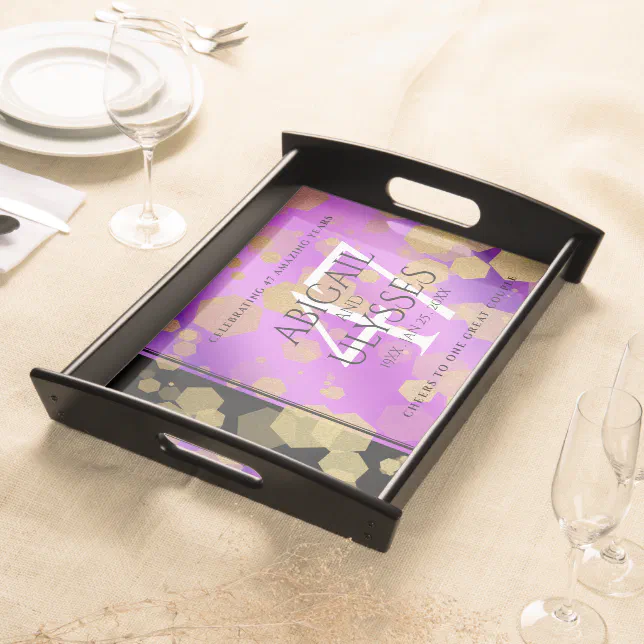 Elegant 47th Amethyst Wedding Anniversary Serving Tray