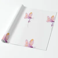 Wrapping paper purple butterfly drawing 