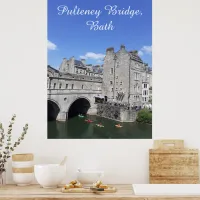 Kayakers at Pulteney Bridge, Bath, Great Britain Poster