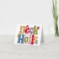 Deck the Halls Holiday Patchwork Family Christmas Card