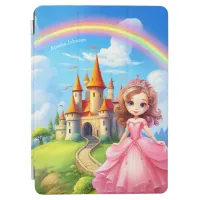 Cute Princess in a Fairy Tale Castle Personalized iPad Air Cover