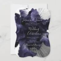 Dark Purple Minimalist Radiant Diaphanous  Modern Invitation