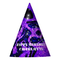 Vibrant and cosmic purple pink sparkling glitter party hat