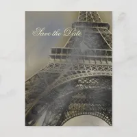 Eiffel tower Parisian french wedding Save the Date Announcement Postcard