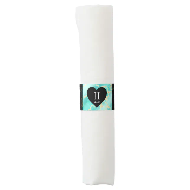 Elegant 11th Turquoise Wedding Anniversary Napkin Bands